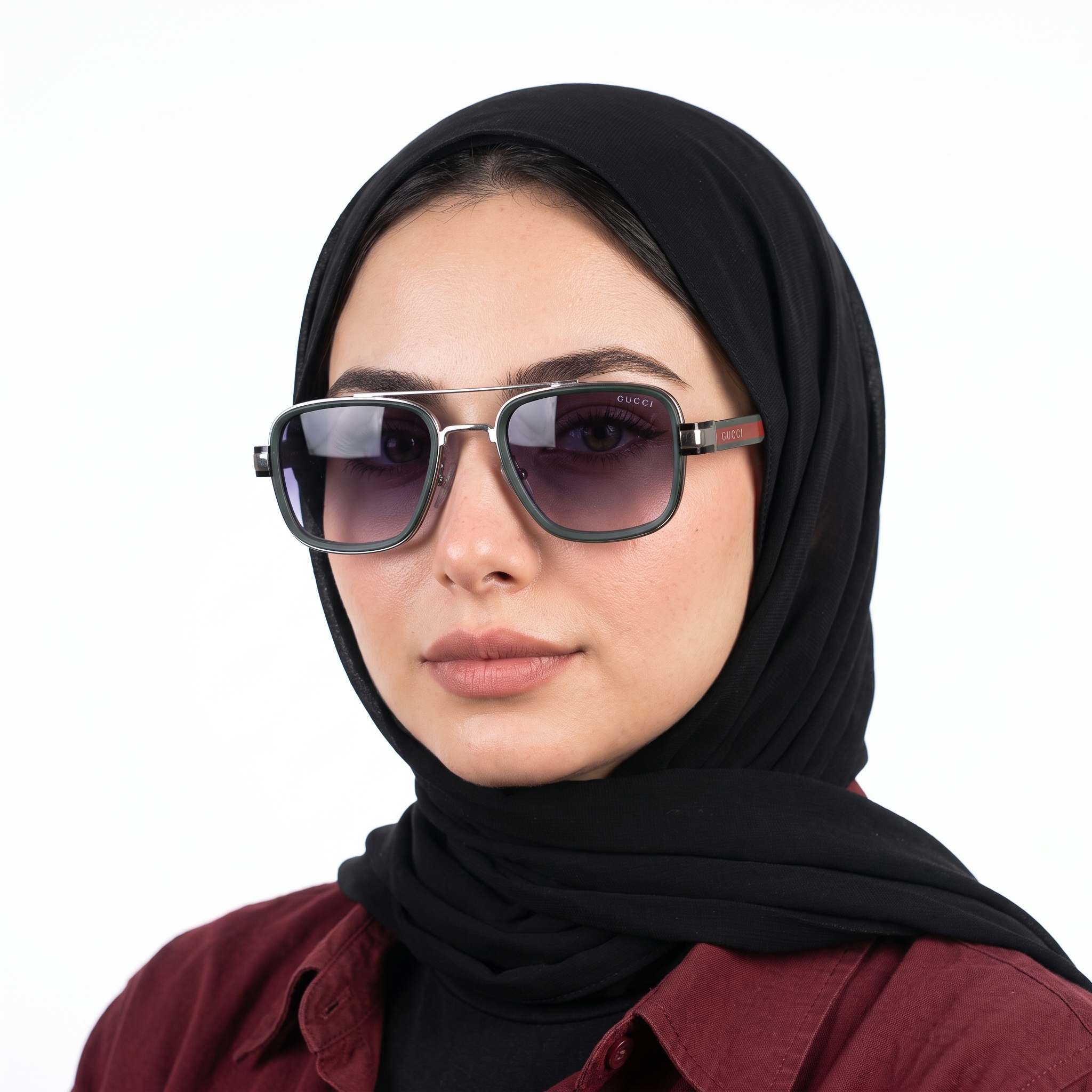 جوتشي اسود فضي - نظارات شمسية - موديل